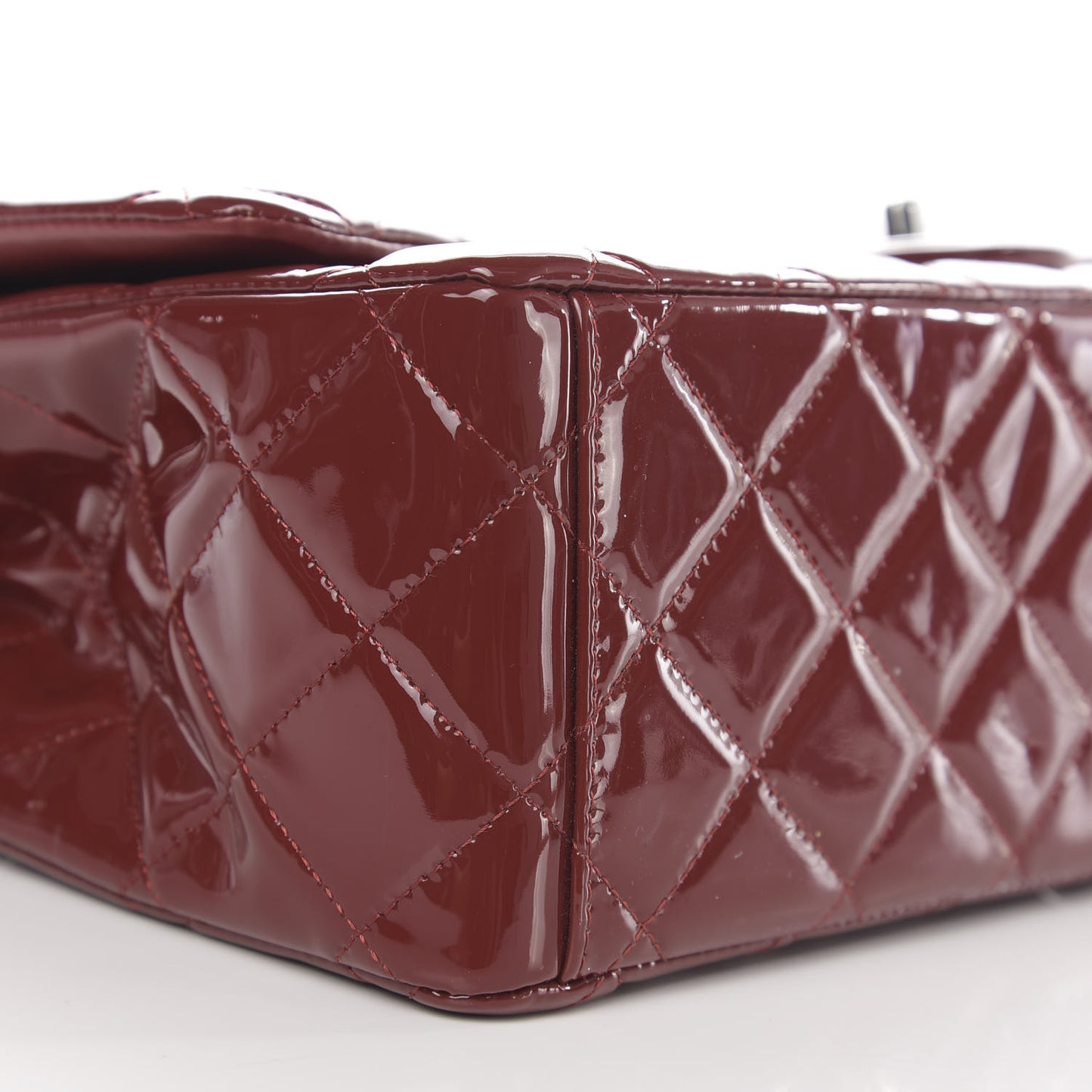 Patent Quilted Maxi Double Flap Red