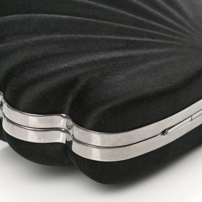 Balenciaga Satin Pearl Shell Clutch Bag Black 7 of 11