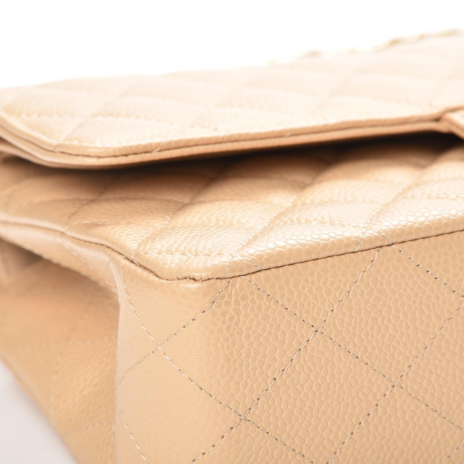 Chanel Caviar Quilted Medium Double Flap Beige Clair 5 of 9