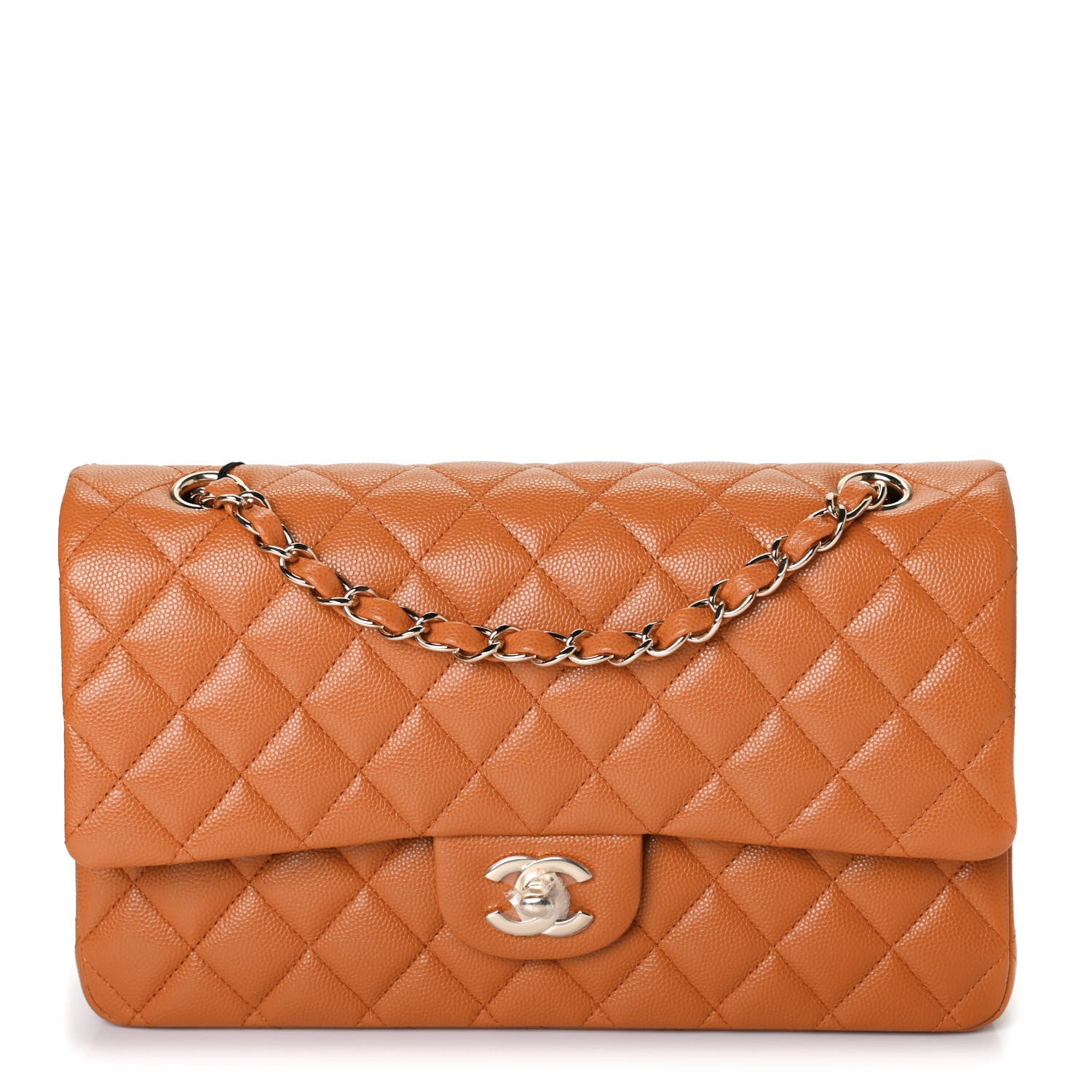 Chanel Caviar Quilted Medium Double Flap Light Brown 1 of 4