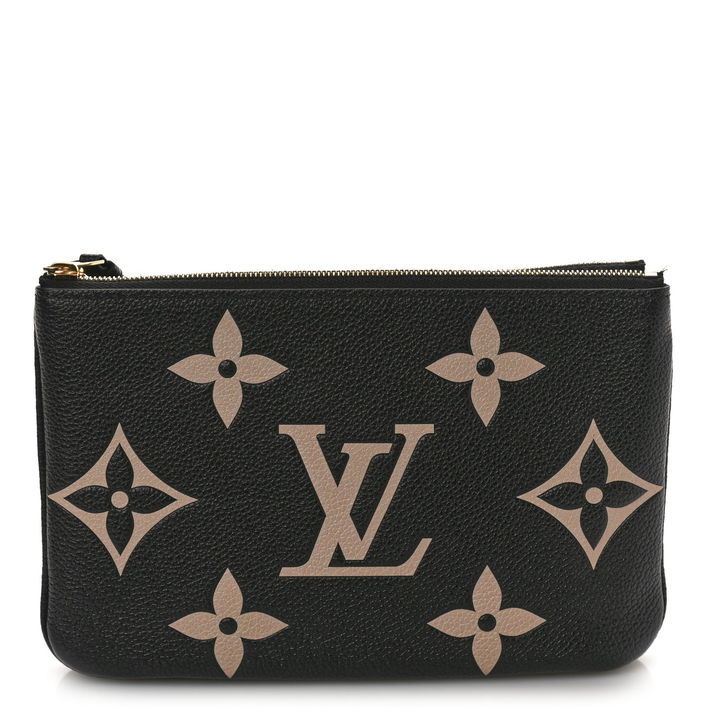 Empreinte Monogram Giant Double Zip Pochette Black Cream