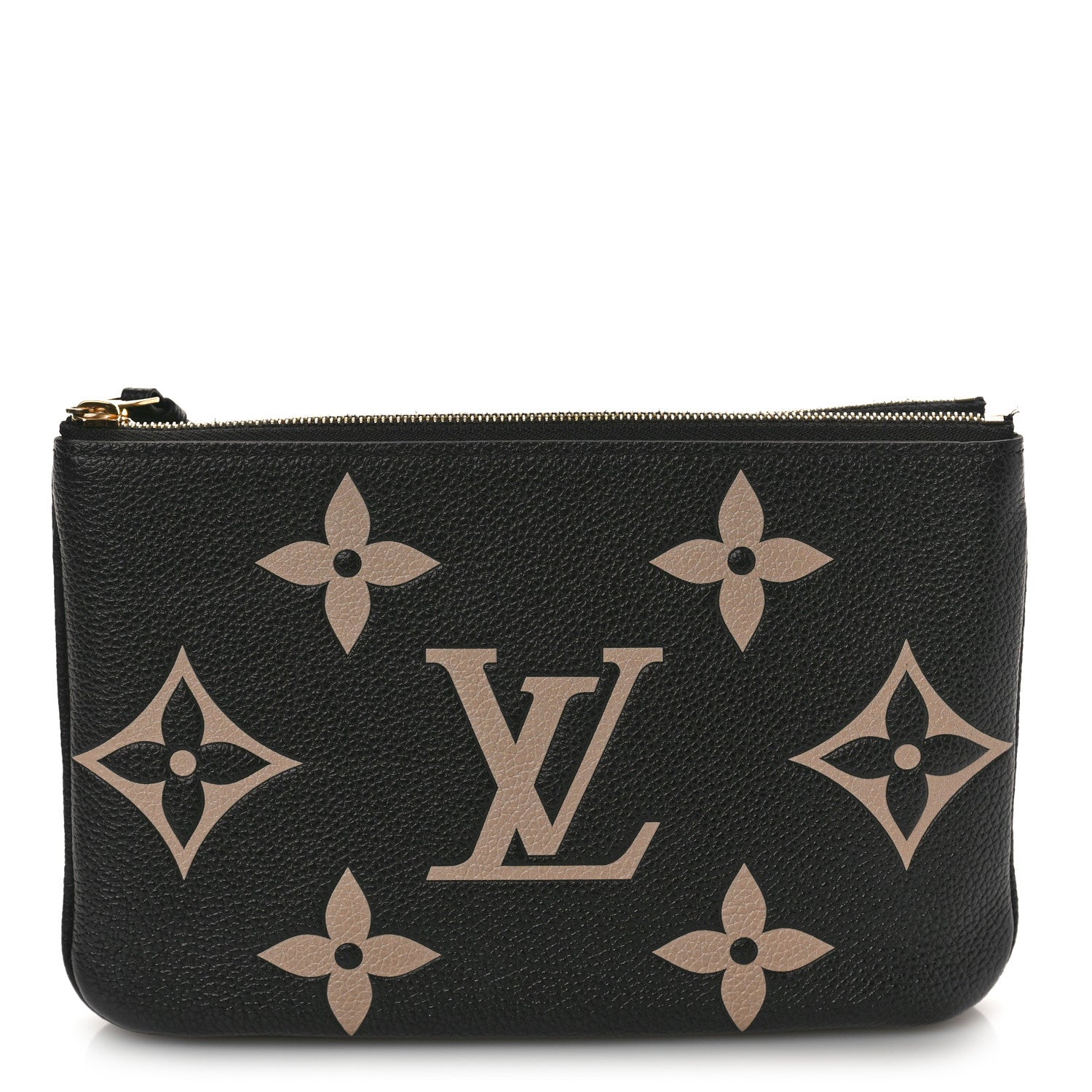 Louis Vuitton Empreinte Monogram Giant Double Zip Pochette Black Cream 1 of 11