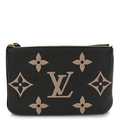 Louis Vuitton Empreinte Monogram Giant Double Zip Pochette Black Cream 1 of 11