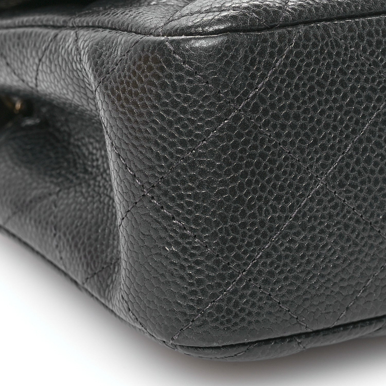 Chanel Metallic Caviar Quilted Mini Rectangular Flap Dark Grey 9 of 11