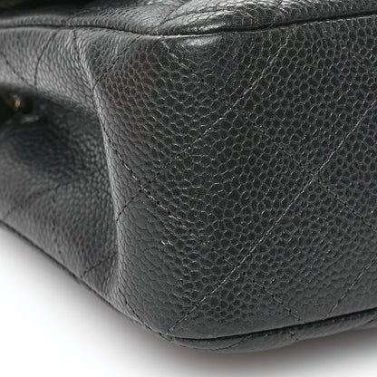 Chanel Metallic Caviar Quilted Mini Rectangular Flap Dark Grey 9 of 11