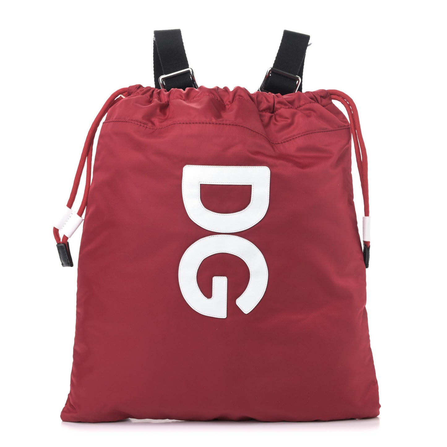 Nylon DG Drawstring Backpack Red White