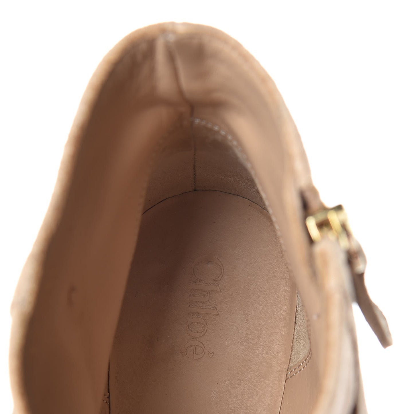 Suede Sheepskin Studded Susanna Ankle Boots 36.5 Beige Gold