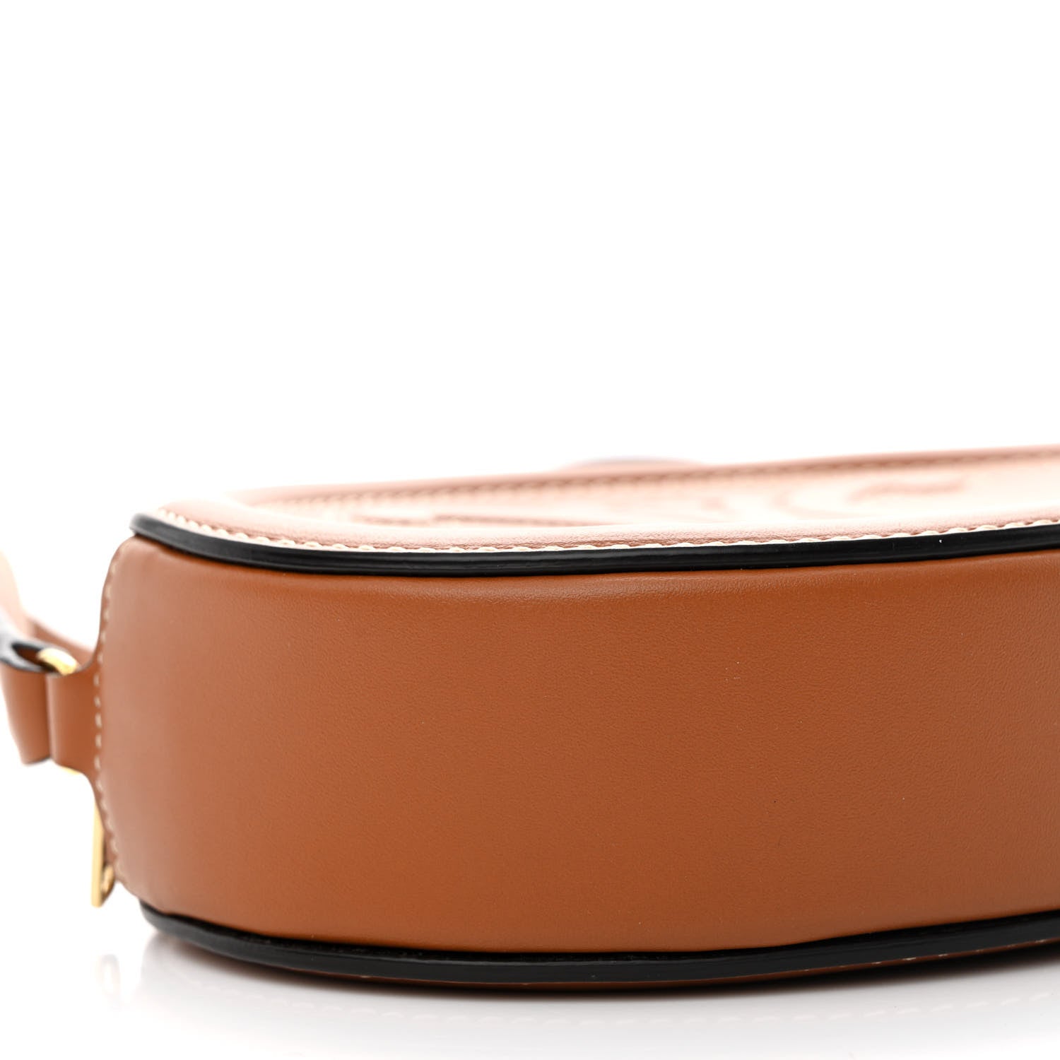 Celine Smooth Calfskin Cuir Small Triomphe Oval Crossbody Purse Tan 8 of 9