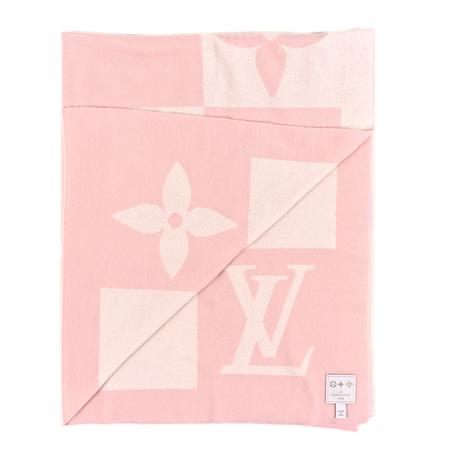 Louis Vuitton Cashmere Damier Monogram Blanket Petal Pink 2 of 3