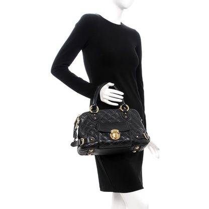 Marc Jacobs Calfskin Quilted Elise Satchel Black 2 of 17