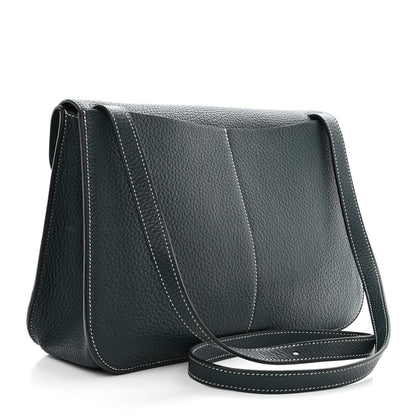 Hermes Taurillon Clemence Halzan 31 GM Vert Cypress 3 of 14