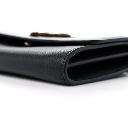 Versace Grained Calfskin Virtus Wallet On Chain Black 9 of 10