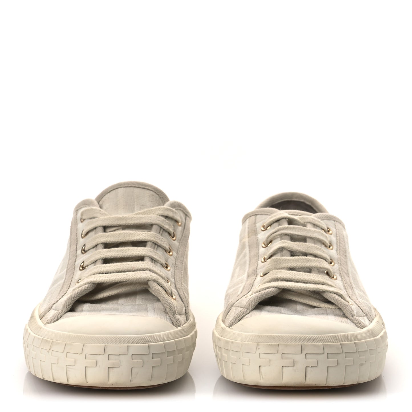Woven Fabric FF Womens Domino Low Top Sneakers 39 White Beige