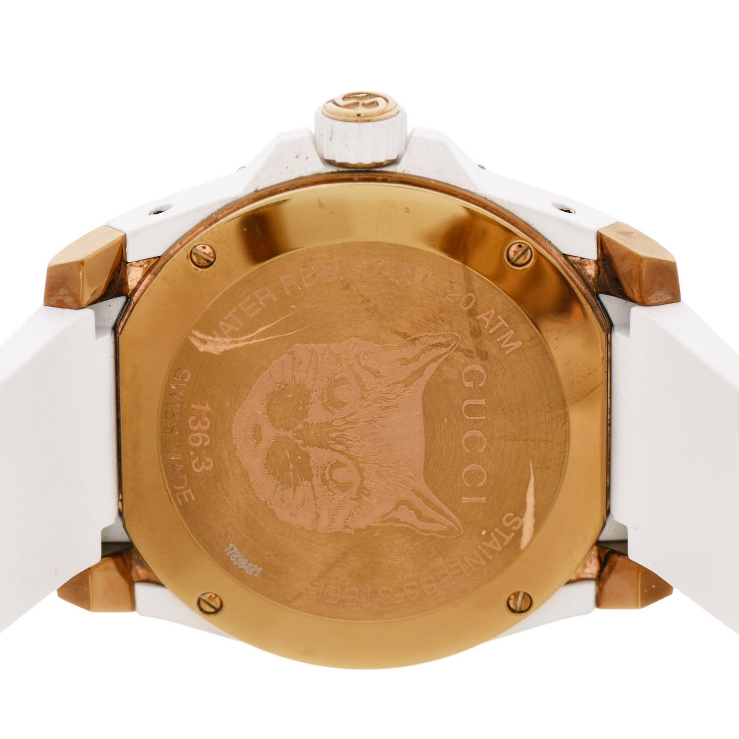 Stainless Steel Rubber 40mm Dive Feline Quartz Watch White