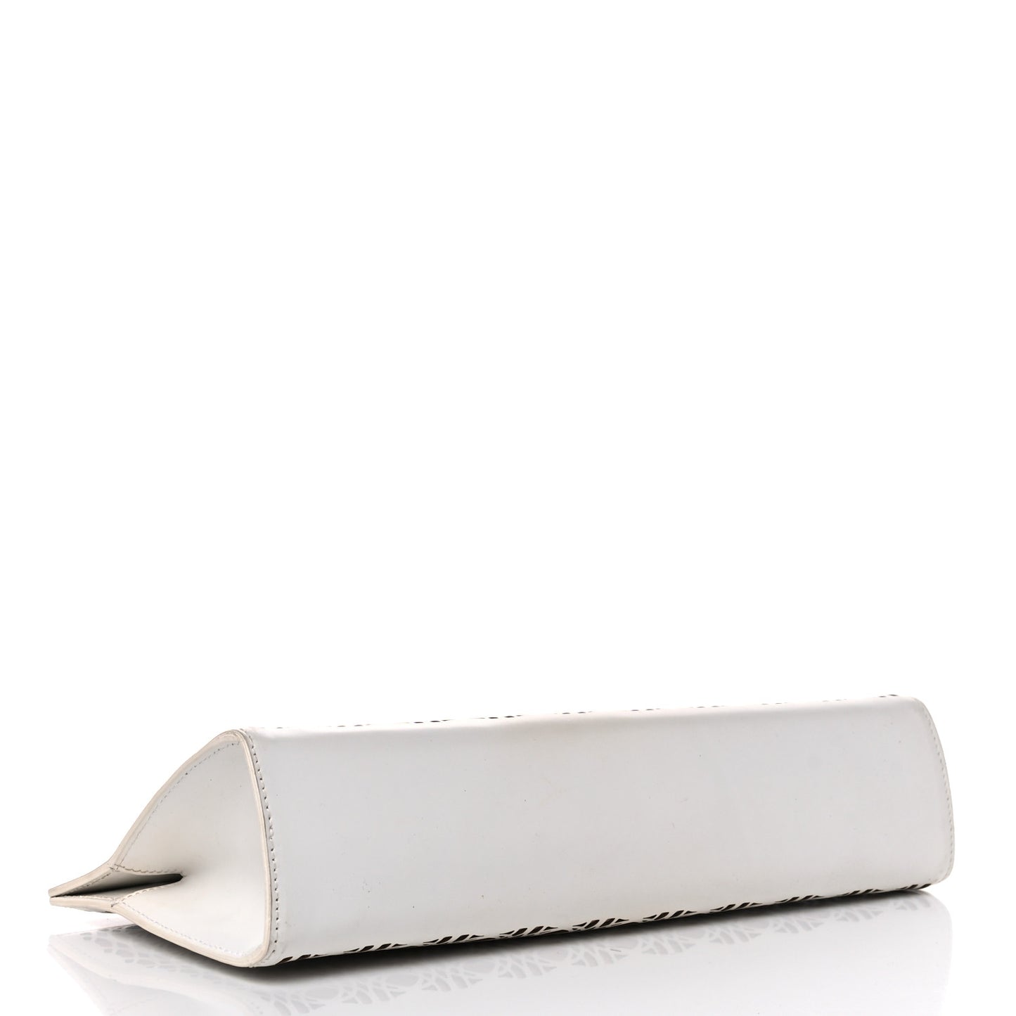 Calfskin Laser Cut Clutch White