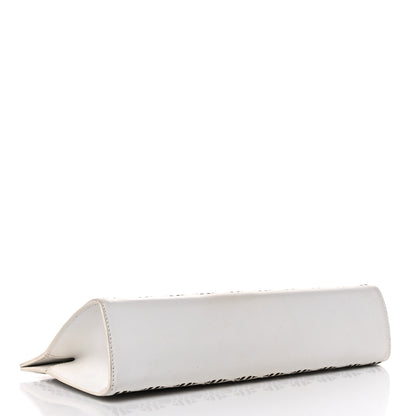 Alaia Calfskin Laser Cut Clutch White 4 of 15