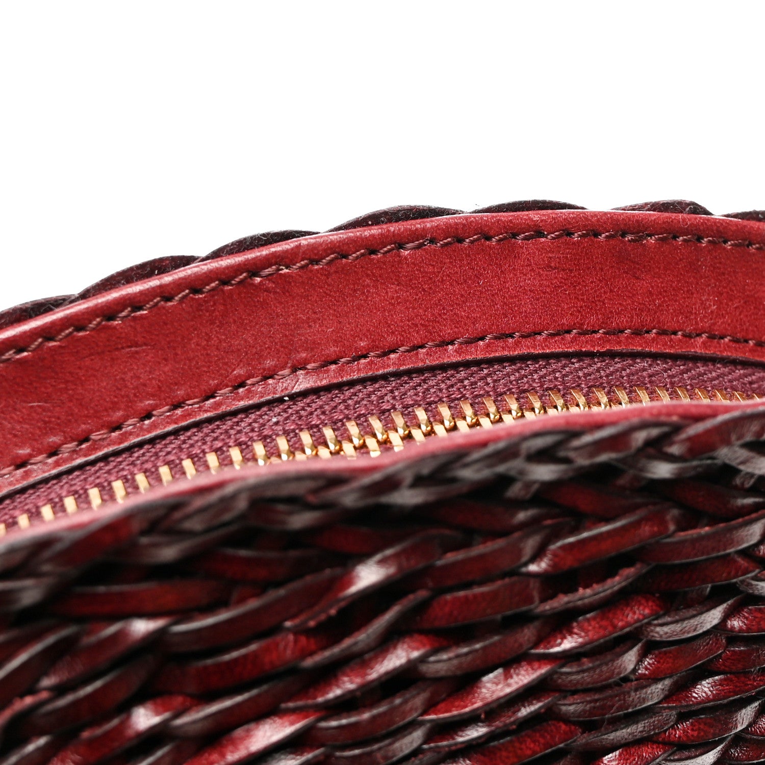 The Row Handwoven Calfskin Sunset Clutch Burgundy 7 of 7