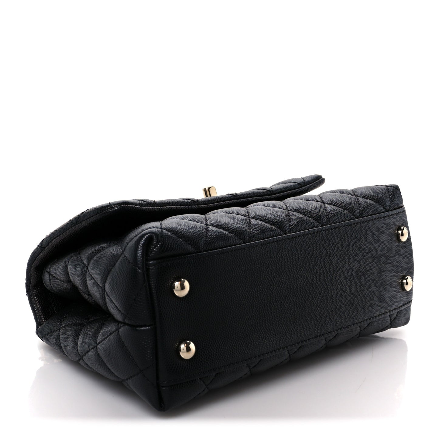 Caviar Quilted Mini Coco Handle Flap Black