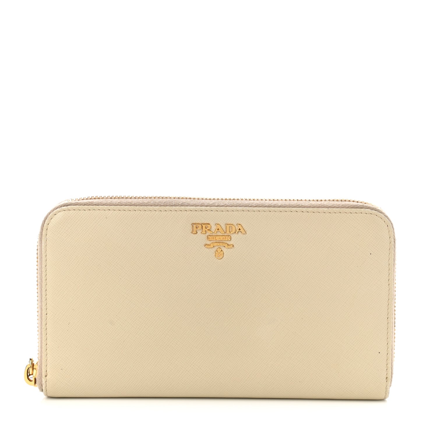 Saffiano Metal Zip Around Wallet Cera
