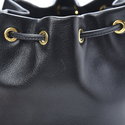 Prada Glace Calfskin Embossed Secchiello Bucket Bag Black 14 of 14