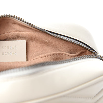 Gucci Calfskin Matelasse Mini GG Marmont Chain Shoulder Bag White 9 of 10