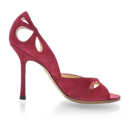 Jimmy Choo Suede Reptile Sandals 37 Red 7 of 7