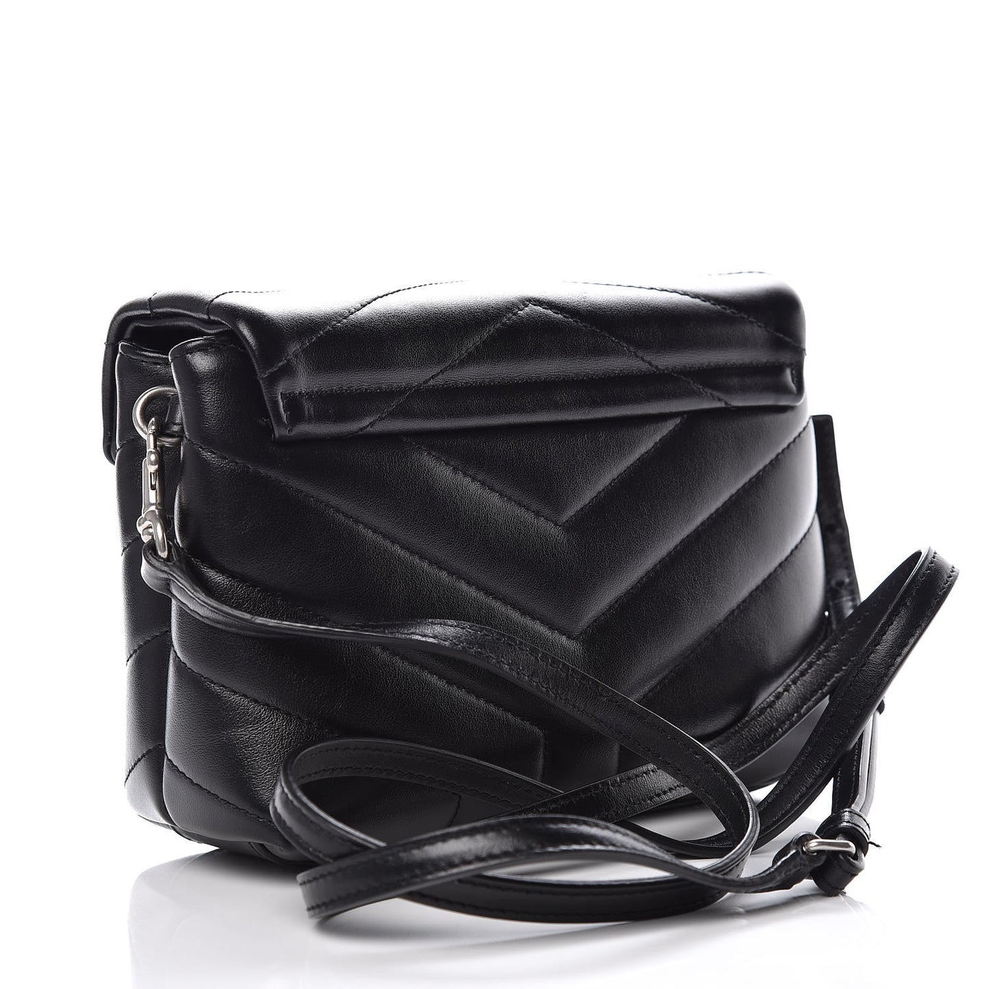 Calfskin Y Quilted Monogram Toy Loulou Crossbody Bag Black