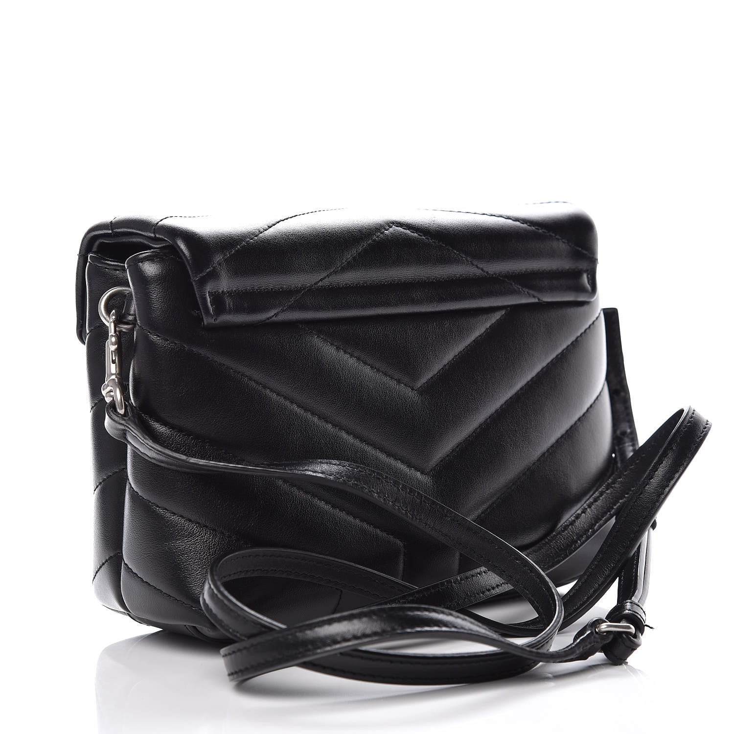 Saint Laurent Calfskin Y Quilted Monogram Toy Loulou Crossbody Bag Black 3 of 12