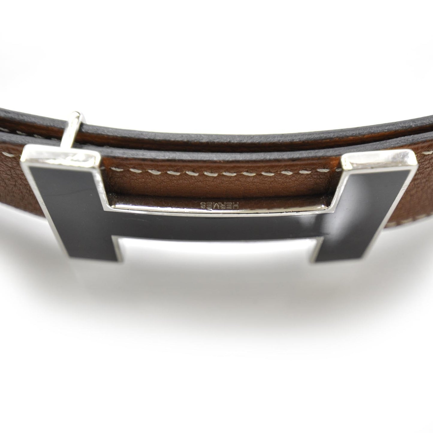 Leather Enamel H Reversible Belt 85