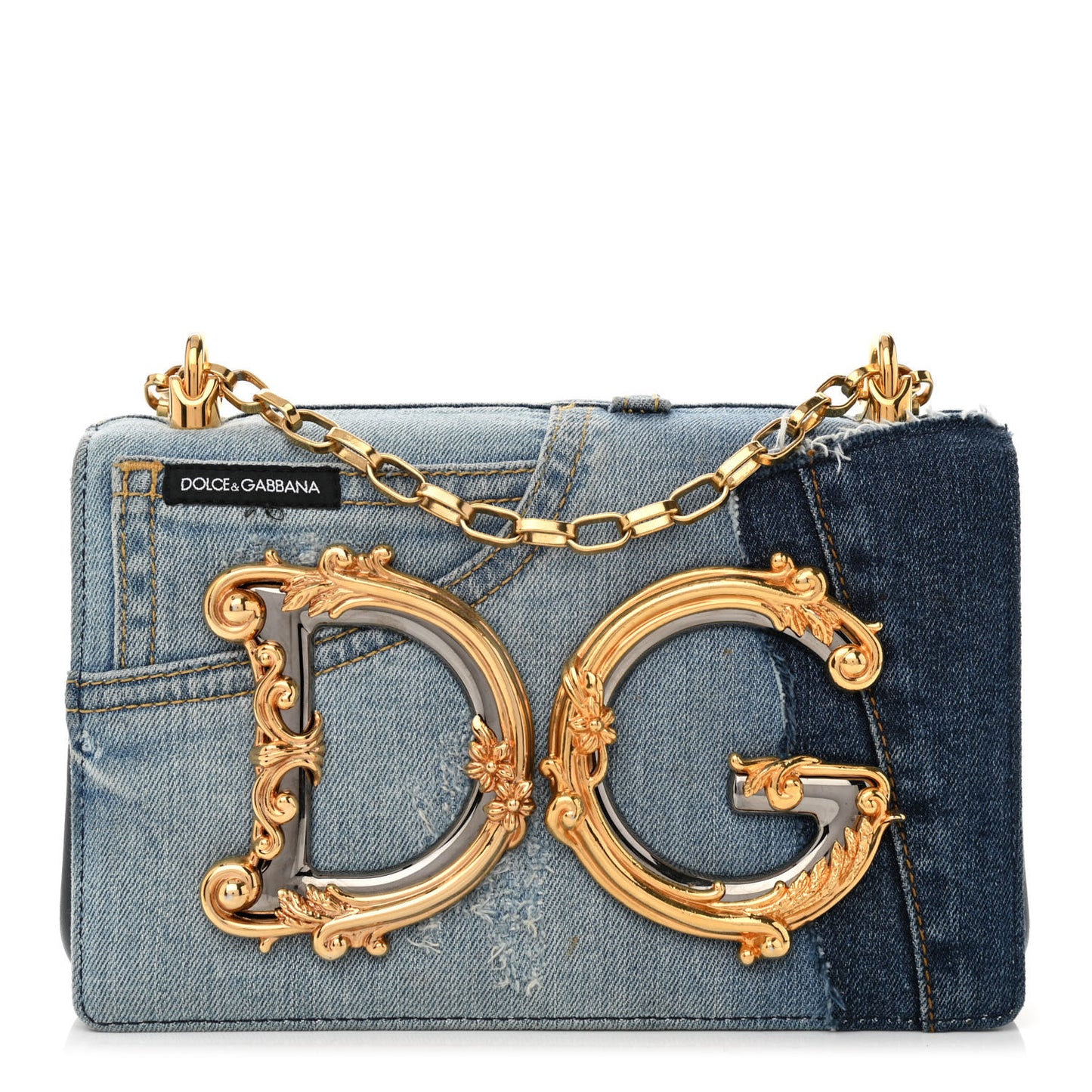 Denim Mini DG Girls Shoulder Bag Blue