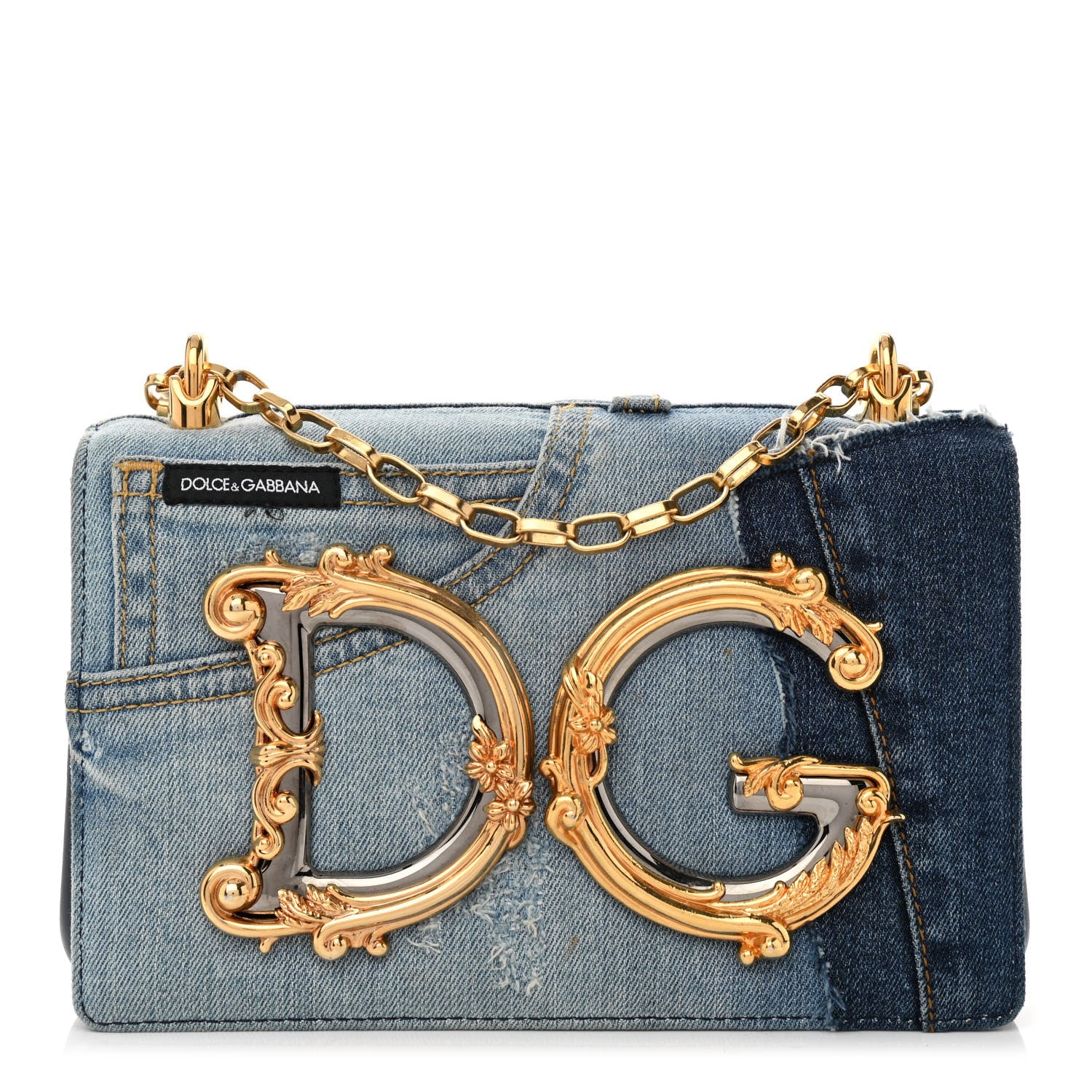 Dolce & Gabbana Denim Mini DG Girls Shoulder Bag Blue 1 of 9