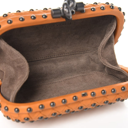 Bottega Veneta Waxy Nappa Intrecciato Knot Studded Clutch Topaz 5 of 6