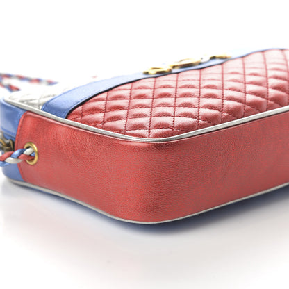 Gucci Laminated Nappa Trapuntata Small Zumi Shoulder Bag Rosso Marine Argento 6 of 10