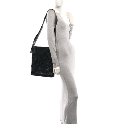 Bottega Veneta Paper Calfskin Maxi Intrecciato Cassette Messenger Black 2 of 10