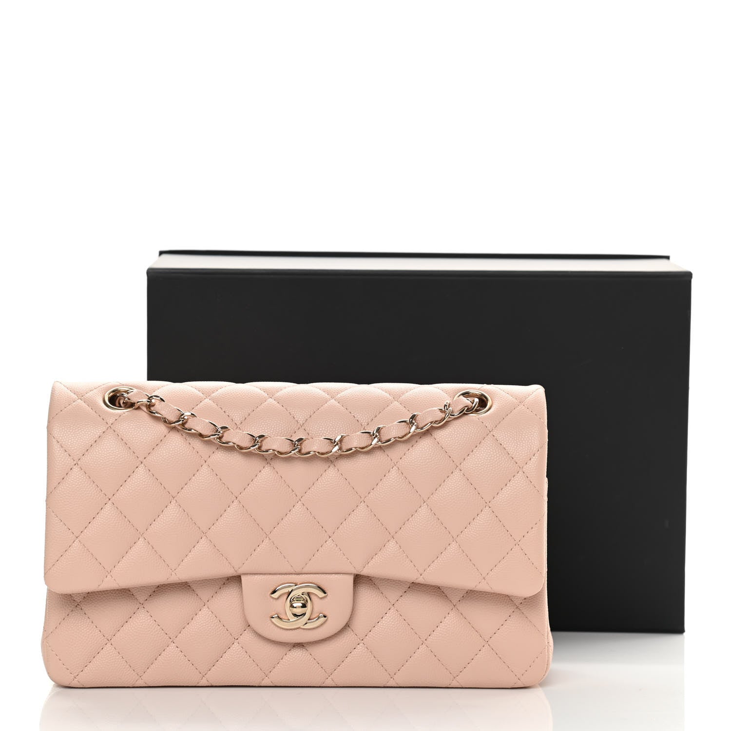 Chanel Caviar Quilted Medium Double Flap Light Beige 11 of 11