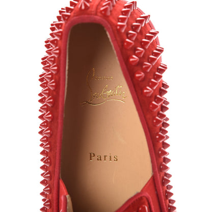 Christian Louboutin Veau Velours Mens GG Spikes Roller Boat Flats 43 Rougissime 7 of 8