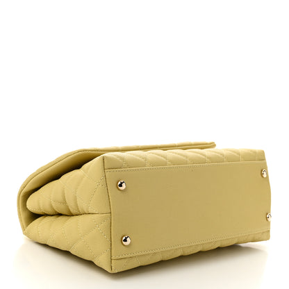 Chanel Caviar Quilted Small Coco Handle Flap Yellow 4 of 10