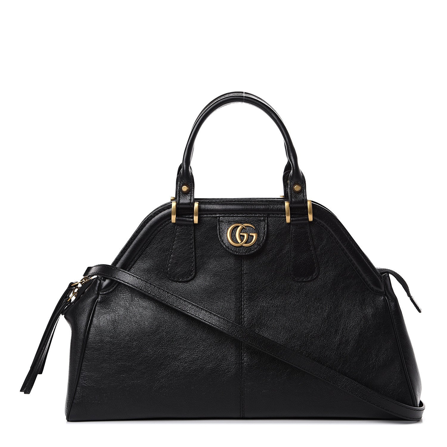 Gucci Calfskin Medium Re(Belle) Top Handle Bag Black 1 of 9