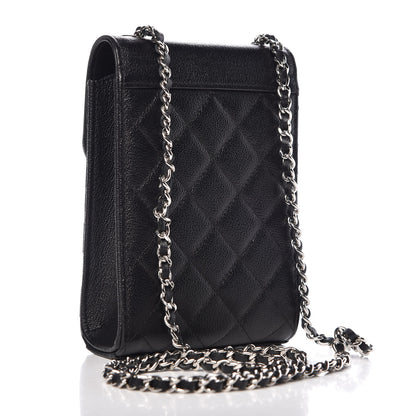 Chanel Grained Calfskin Quilted CC Box Clutch With Chain Black 3 of 11