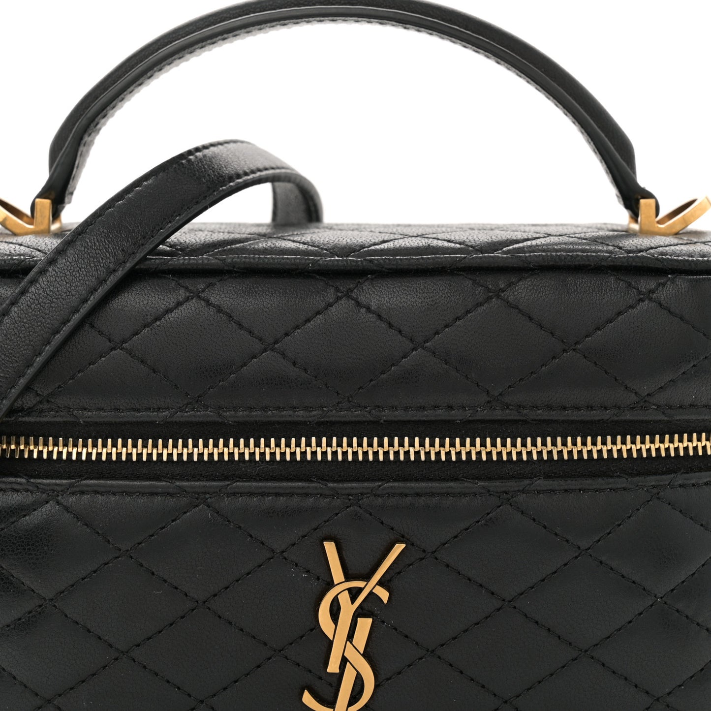 Lambskin Quilted Mini Gaby Vanity Case Black