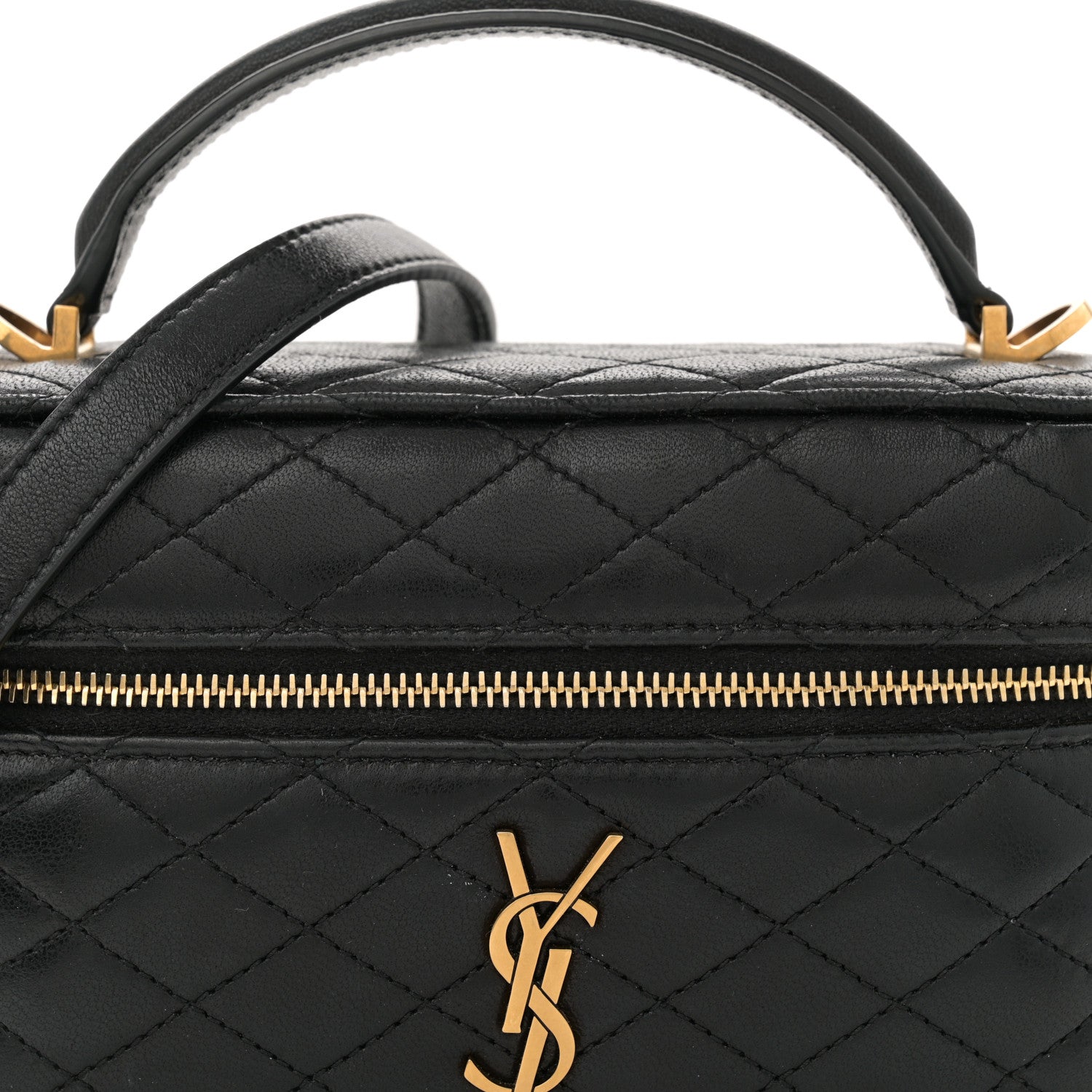 Saint Laurent Lambskin Quilted Mini Gaby Vanity Case Black 8 of 13