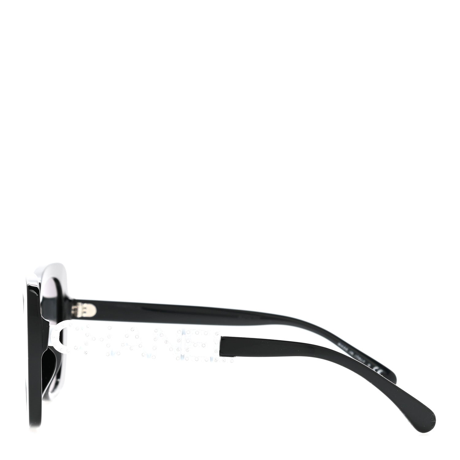 Chanel Acetate Strass Square Sunglasses 5422-B-A Black White 3 of 8