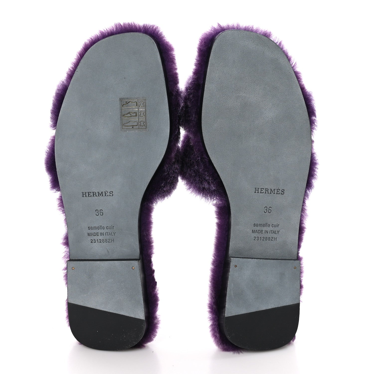 Hermes Woolskin Oran Sandals 36 Violet Fonce 5 of 8
