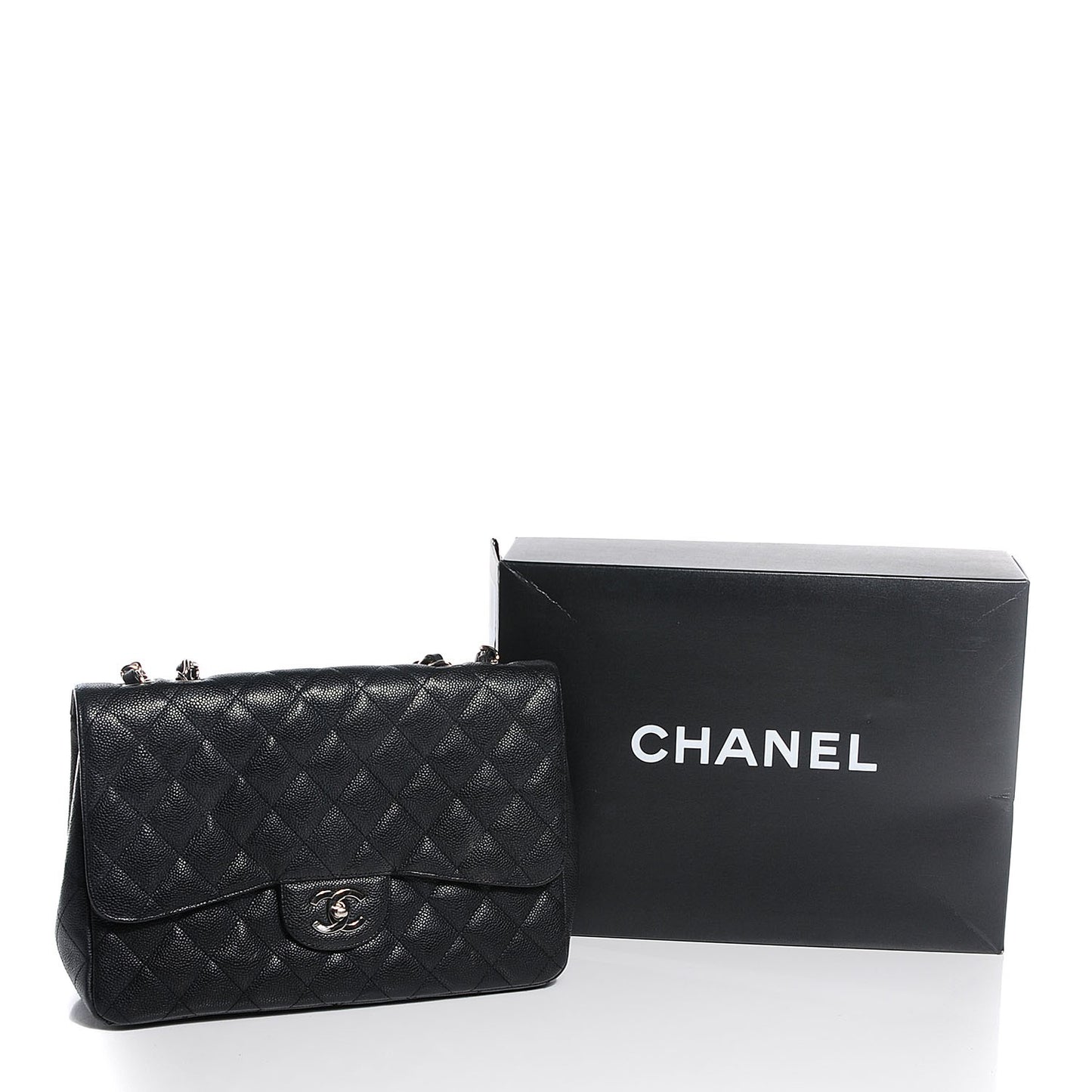 Caviar Quilted Jumbo Single Flap Black