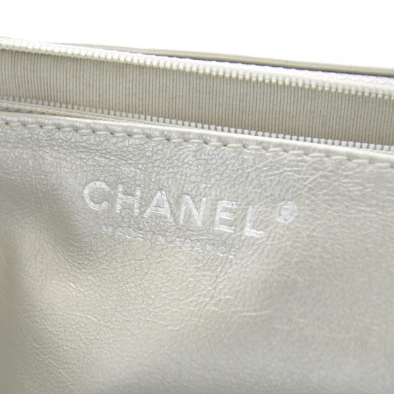 Lambskin Jumbo Flap Silver