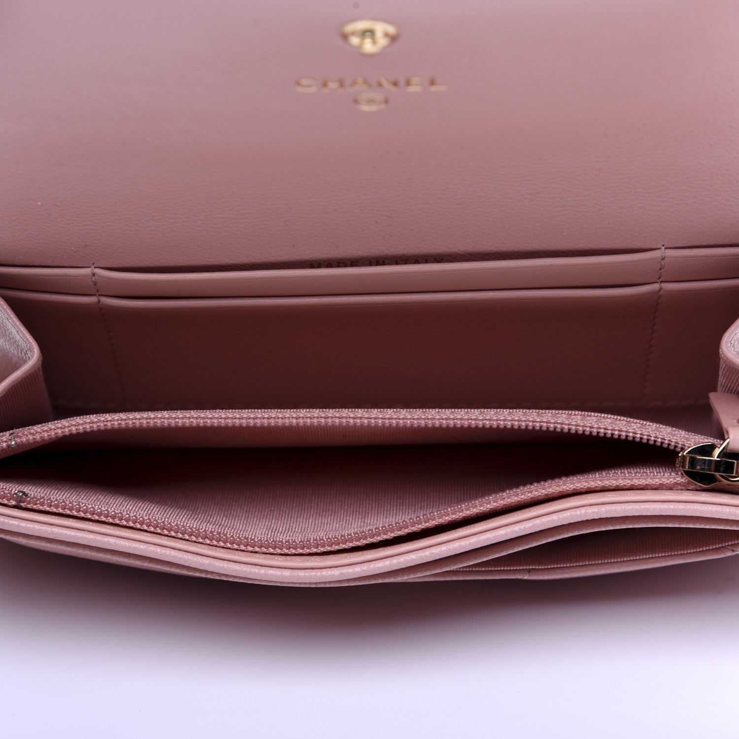 Chanel Goatskin Quilted 19 Flap Wallet Pink 5 of 12
