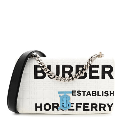 Burberry Patent Quilted Horseferry Print Small Lola Bag White 1 of 11