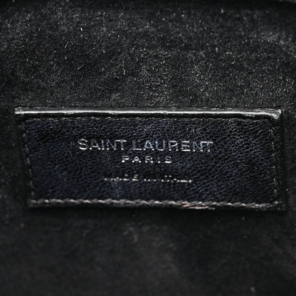 Saint Laurent Calfskin Crocodile Embossed Baby Supple Sac De Jour Black 6 of 10