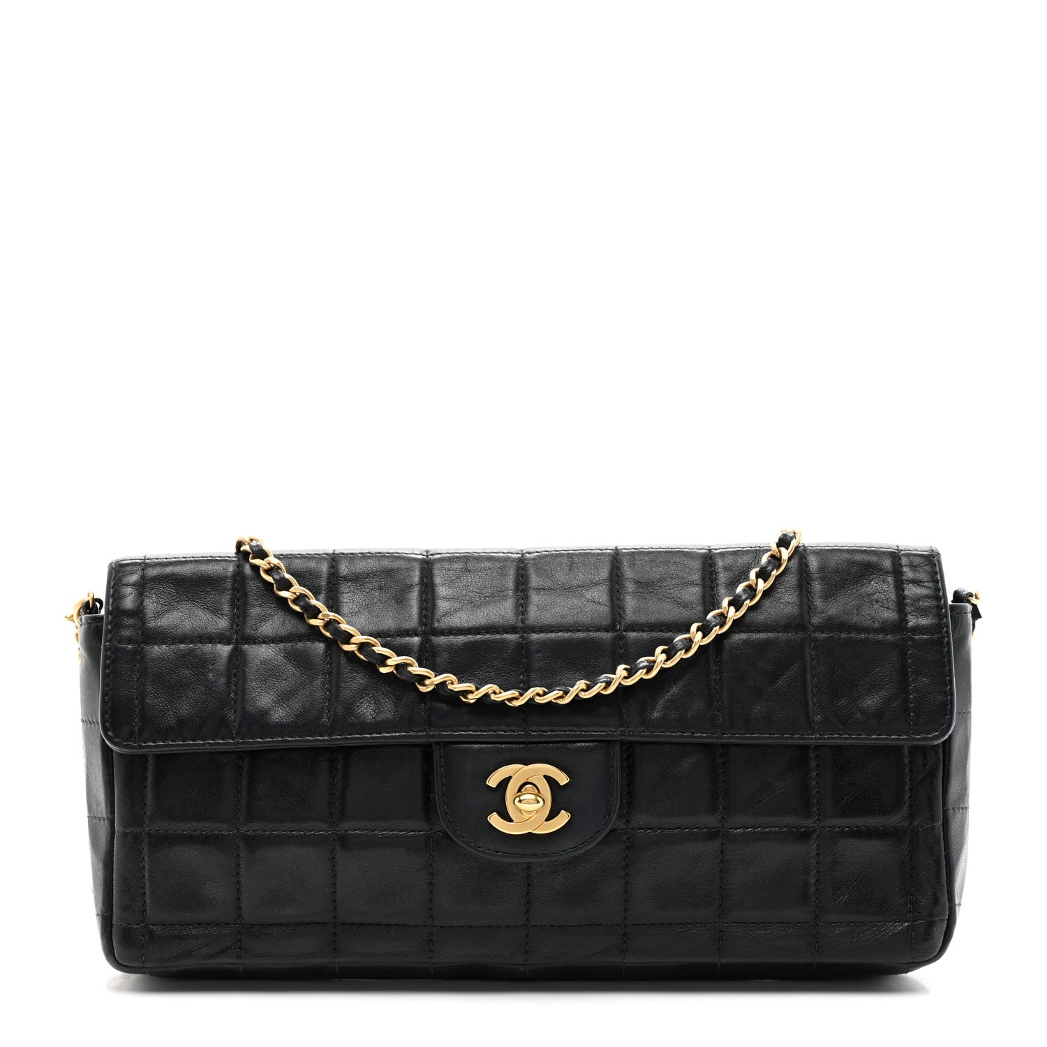 Chanel Lambskin East West Chocolate Bar Flap Black 1 of 14