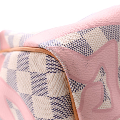 Louis Vuitton Damier Azur Tahitienne Speedy Bandouliere 30 Rose Ballerine 12 of 15